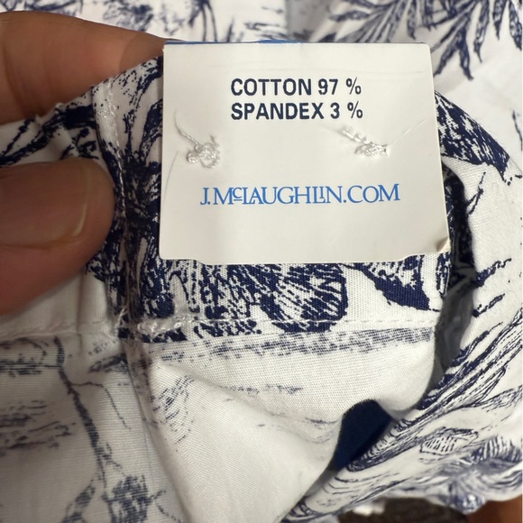 J. McLaughlin White Navy Floral Amal Print Long Bottoms Women's 8 NWT R $198 - Picture 15 of 16